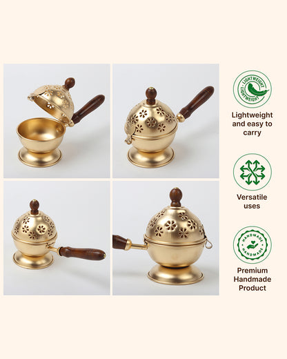 Premium Metal Dhoop Burner for Pooja Room and Home Temple
