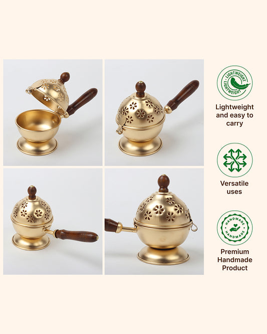 Premium Metal Dhoop Burner for Pooja Room and Home Temple