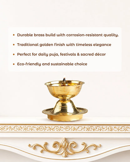 100% Pure Brass Chirag Diya for Daily Pooja and Festive Decor