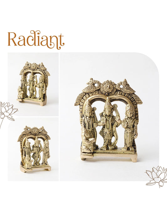 Brass Ram Darbar Idol for Mandir, Pooja Room, and Home Decoration