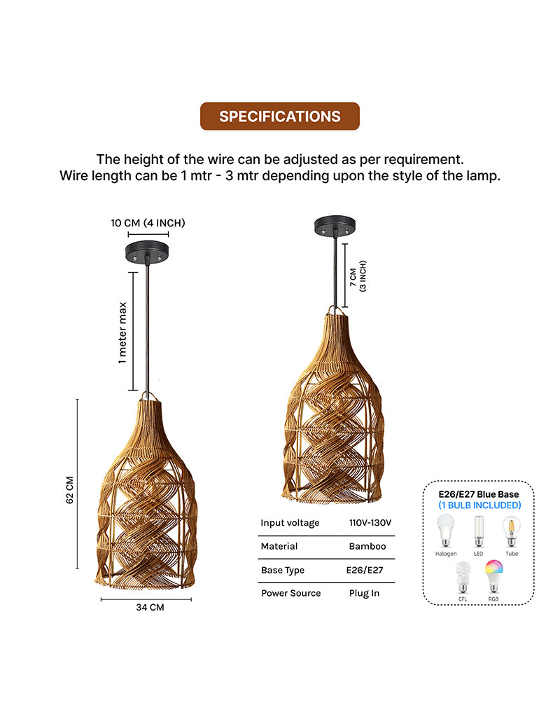 Elegant Pendant Hanging Light for Bedroom and Living Room