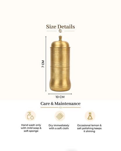 100 % Brass South Indian Reusable Drip Coffee Maker, 2-4 cups