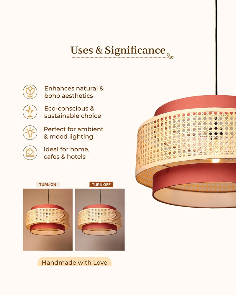 Stylish Rattan Pendant Light for Bedroom and Living Room