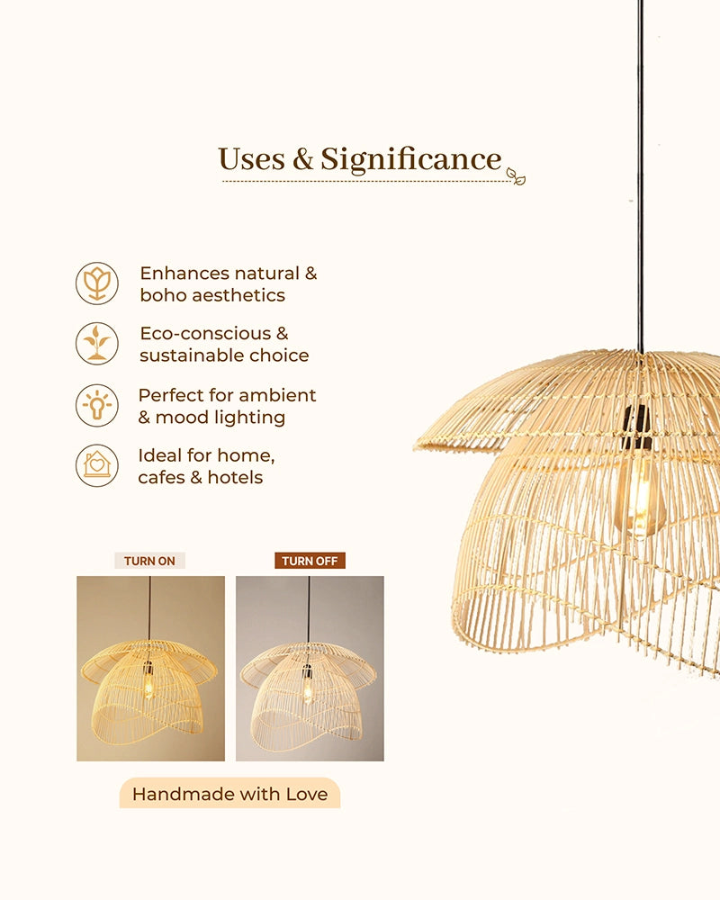Artistic Bamboo Ceiling Light for Hall and Living Area