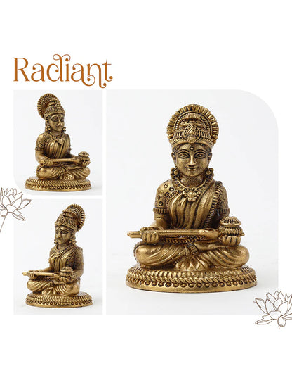 Annapurna Devi Brass Figurine for Home, Pooja, and Kitchen Temple