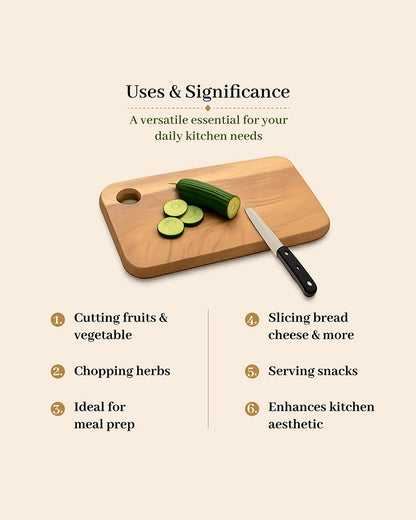 Natural Wood Cutting Board for Vegetables and Fruits
