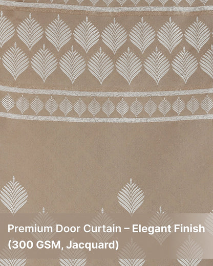 Contemporary Jacquard Eyelet Door Curtain (Beige, 7 ft)
