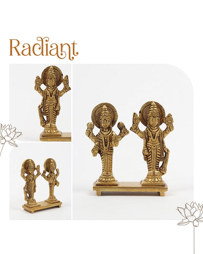 Brass Lakshmi Vishnu Standing Idol for Pooja & Home Décor