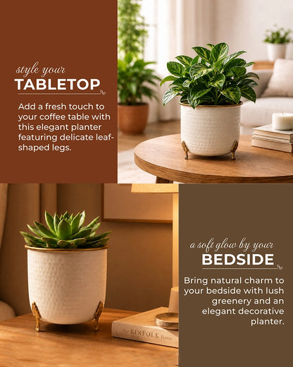 Handcrafted Premium Metal Planter for Home Décor & Living Room, Set of 2