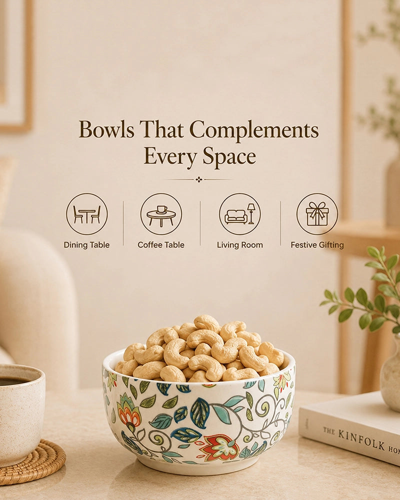 Ceramic Serving Bowl Set for Snacks & Food Serving, Set of 4