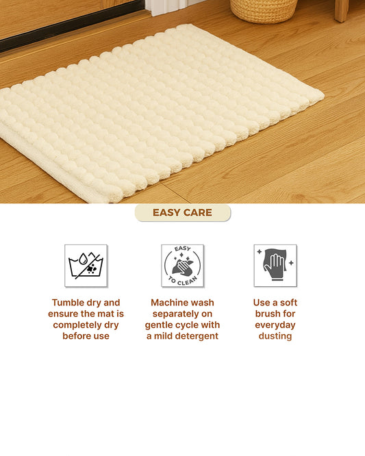 Cotton Bathroom Door Mat with Non Slip Backing and Soft Texture
