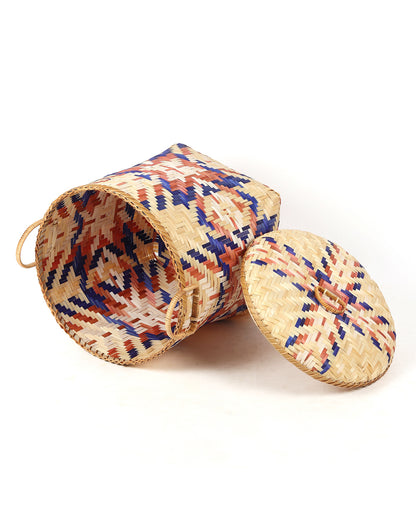 Bamboo Multi Storage Basket | Wicker Laundry Basket With Lid