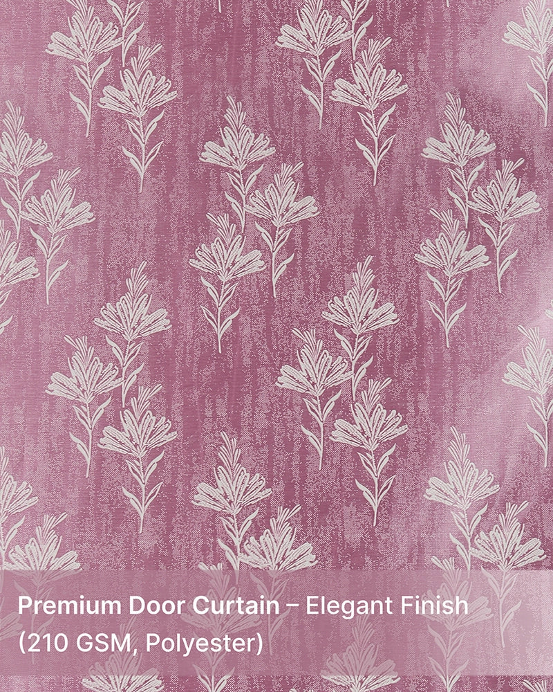 Elegant Polyester Door Curtain with Eyelets (Pink, 7 ft)
