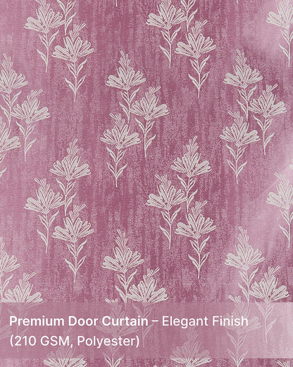 Elegant Polyester Door Curtain with Eyelets (Pink, 7 ft)