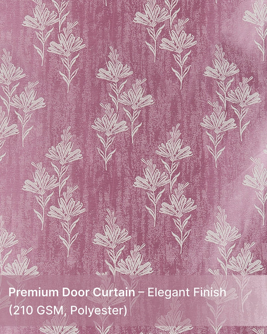 Elegant Polyester Door Curtain with Eyelets (Pink, 7 ft)