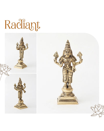 Brass Lord Vishnu Ji Murti for Home Temple and Pooja Room