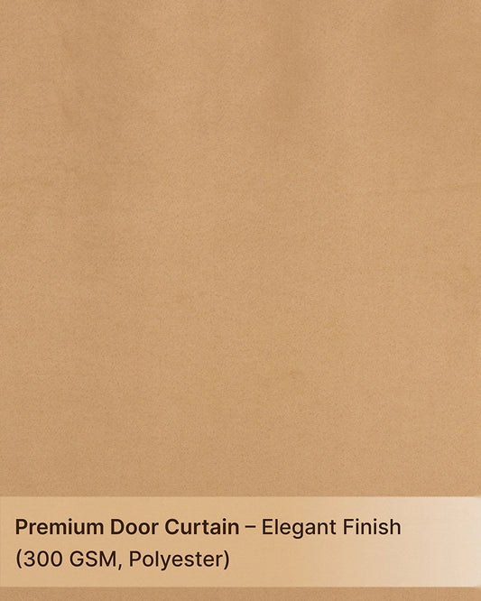 Modern Polyester Door Curtain in Eyelet Style (Brown, 7 ft)