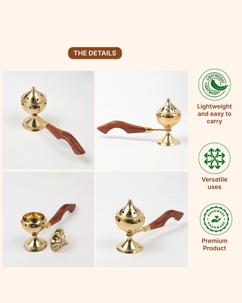 Exclusivelane Brass Dhoop Dani for Aarti, Puja, and Meditation Spaces