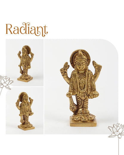 Brass Lord Vishnu Ji Brass Figurine for Pooja Items, Spiritual Home Decoration