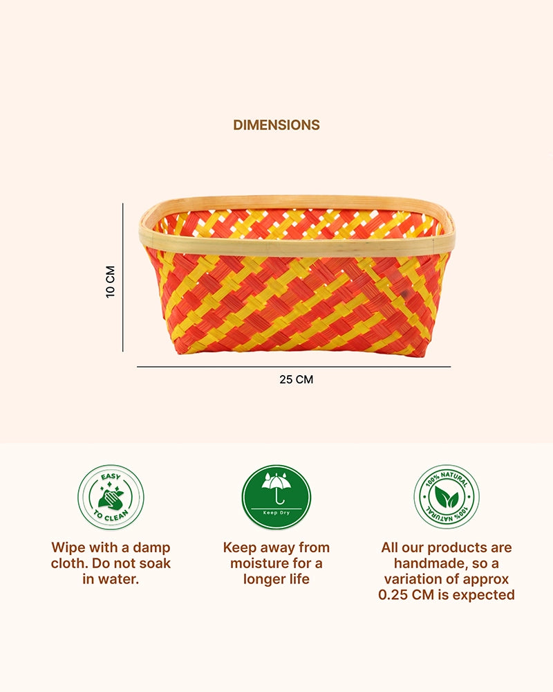 Natural Bamboo Basket for Organizing Fruits, Vegetables, and Home Accessories