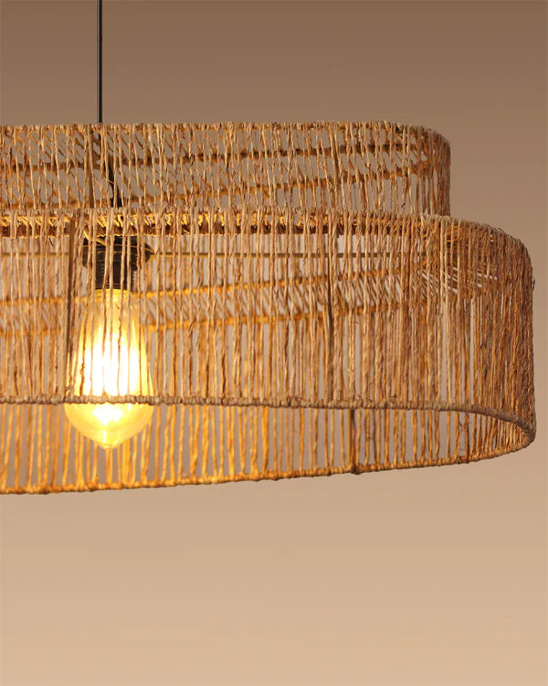 Artistic Seagrass Pendant Lamp for Study Room and Living Room
