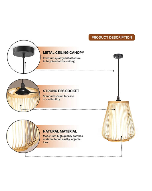 Stylish Bamboo Ceiling Light for Hall and Corridor