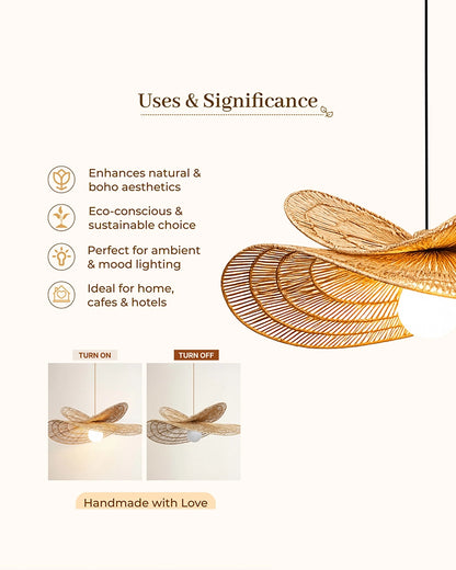 Artistic Raffia Ceiling Light for Living Room Decoration