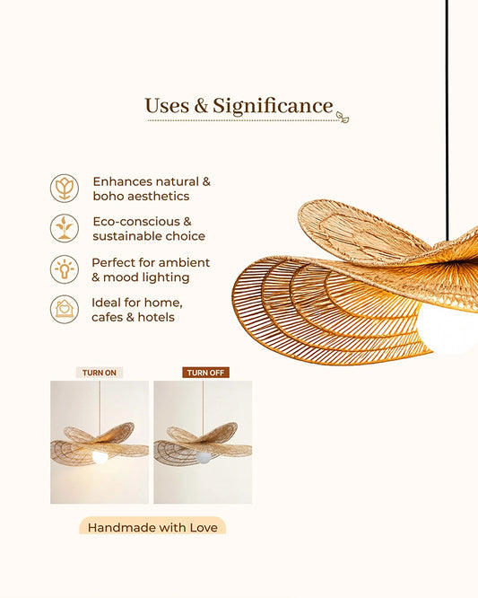 Artistic Raffia Ceiling Light for Living Room Decoration