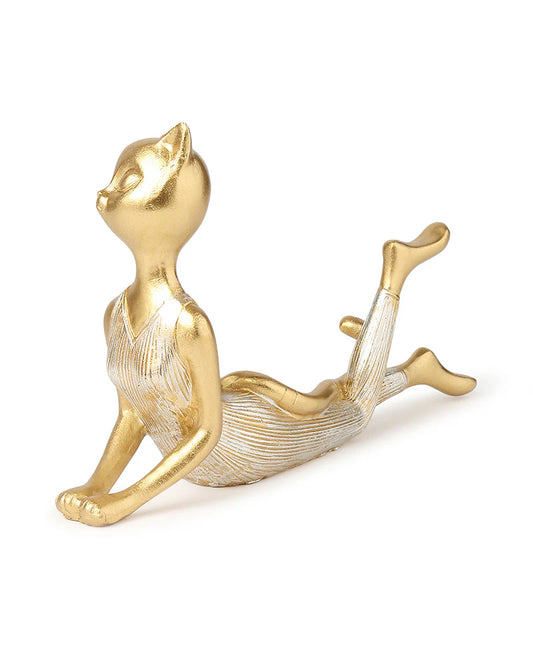 Polypropylene Yoga Cat Statue for Home Decoration and Gifting