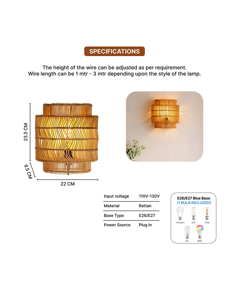 Handcrafted Bamboo Hanging Lamp Natural Tone Premium Ceiling Light