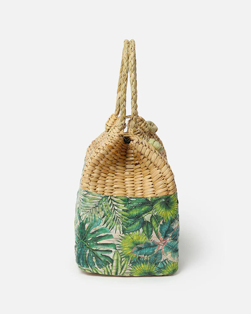 Seagrass Picnic Tote Basket Handmade for Lunch, Travel & Outdoor Fun