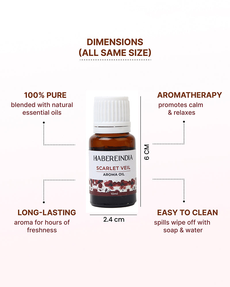 Aroma Oil Collection of 6 Fragrances for Meditation, Spa, and Gifting