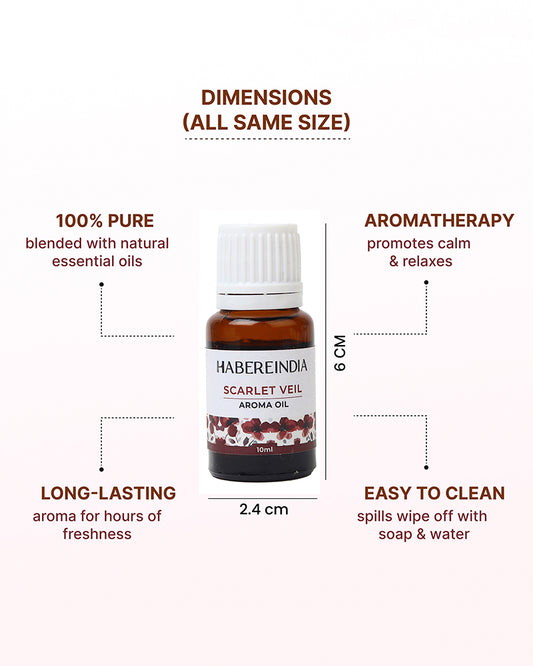 Aroma Oil Collection of 6 Fragrances for Meditation, Spa, and Gifting