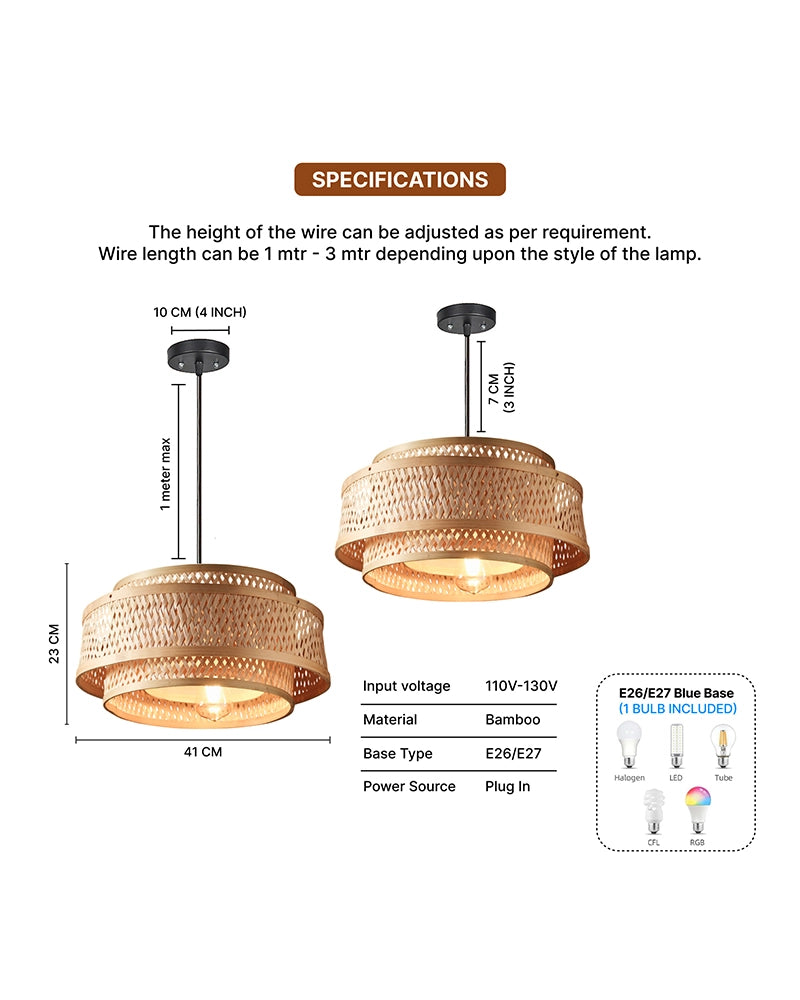 Natural Bamboo Hanging Light for Sustainable and Stylish Home Lighting