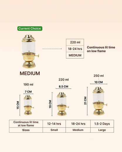 Premium Brass Akhand Diya for Pooja and Festive Worship