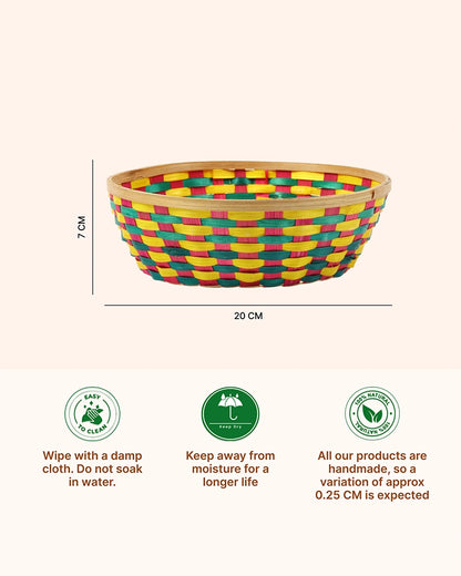 Durable Bamboo Fruit and Vegetable Basket for Kitchen Countertops