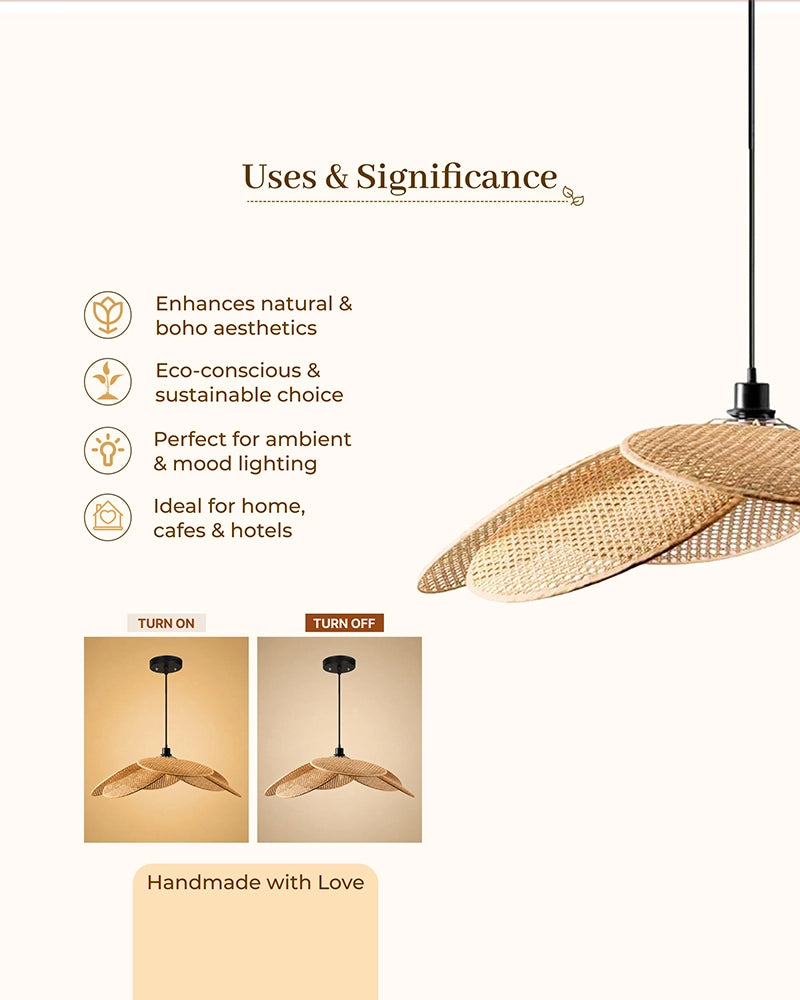 PVC Rattan Pendant Lampshade for Ceiling Lighting and Home Décor