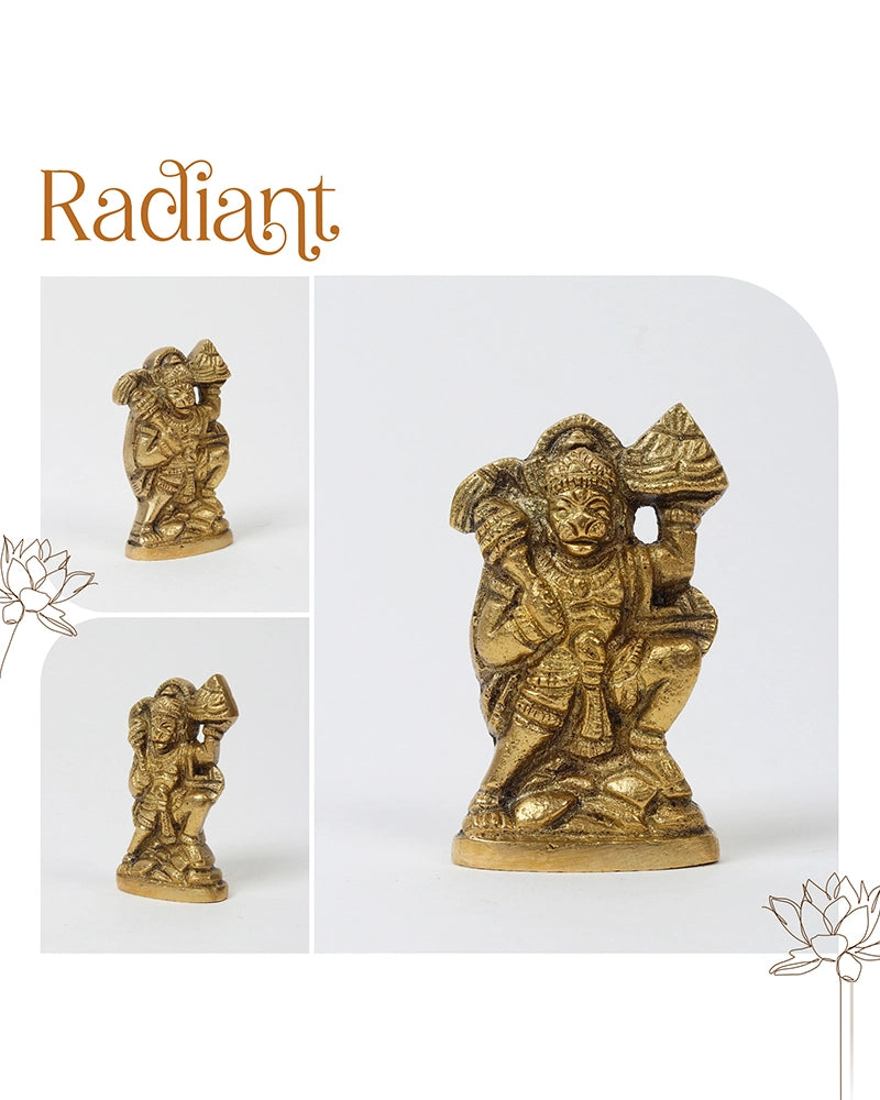 Pure Brass Hanuman Ji Idol for Home Temple and Spiritual Decor