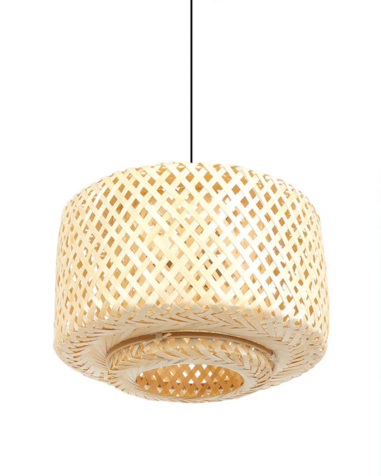 Elegant Cane Hanging Lamp for Living Space and Dining Area