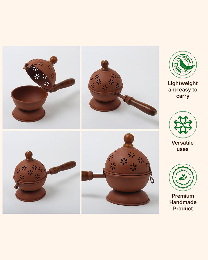 Aarti Metal Dhoop Dani for Pooja Essentials and Daily Worship