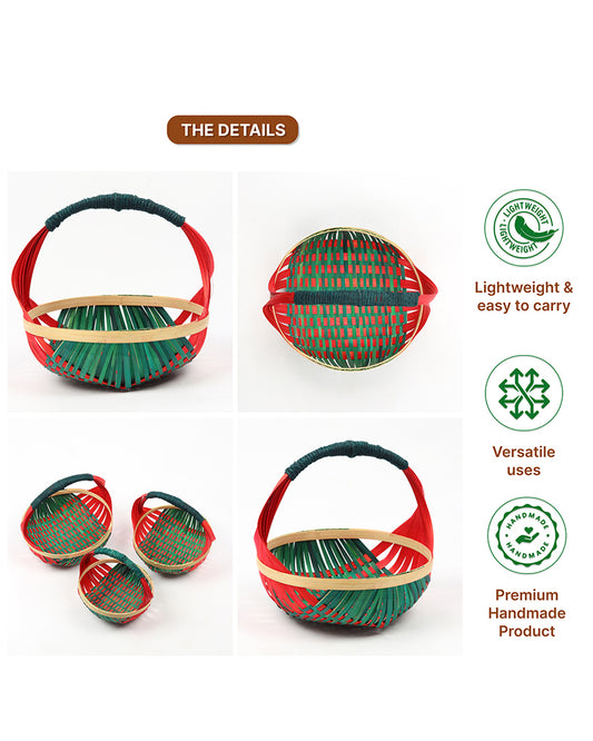 Premium Bamboo Kitchen Basket for Fruit Vegetable Storage and Gift Hampers