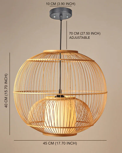 Handmade Bamboo Hanging Lamp for Bedroom and Living Room