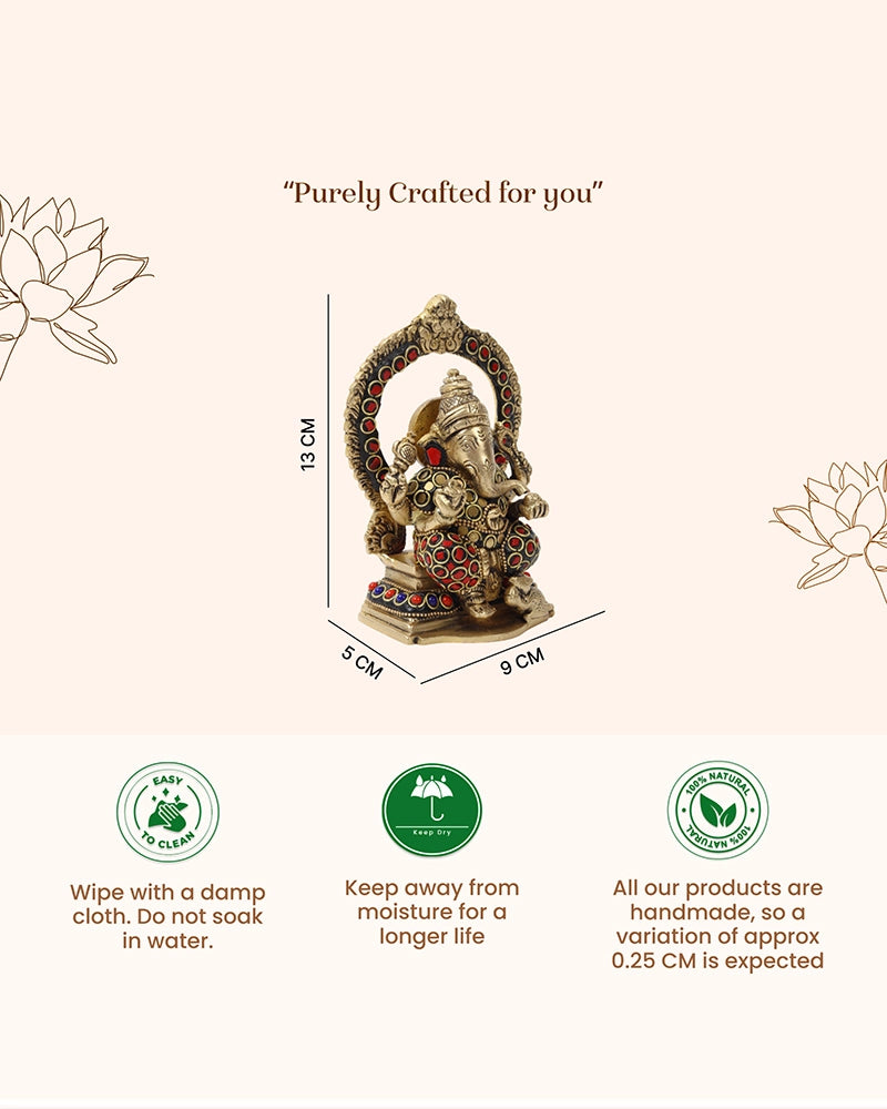 Pure Brass Lord Ganesha Idol for Pooja, Mandir and Home Decoration
