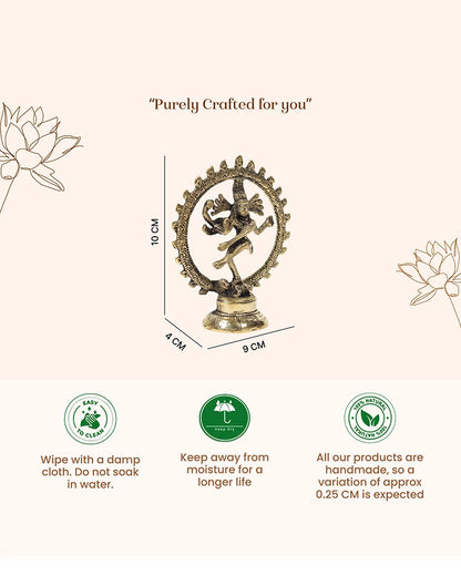 Brass Nataraja Statue of Lord Shiva for Mandir and Elegant Home Decor