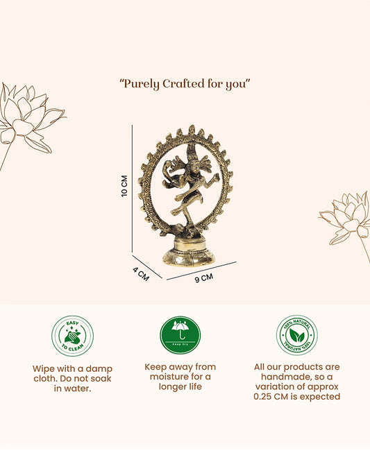Brass Nataraja Statue of Lord Shiva for Mandir and Elegant Home Decor