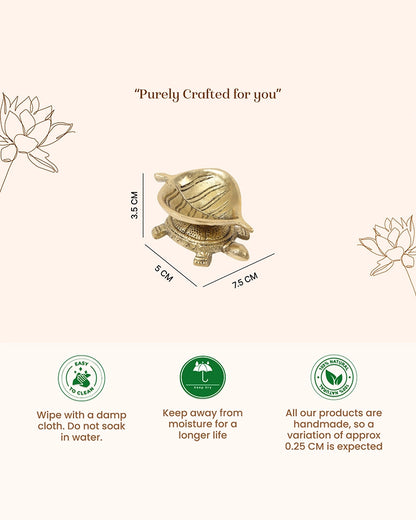 Decorative Brass Turtle Oil Lamp Diya for Puja and Festive Decor