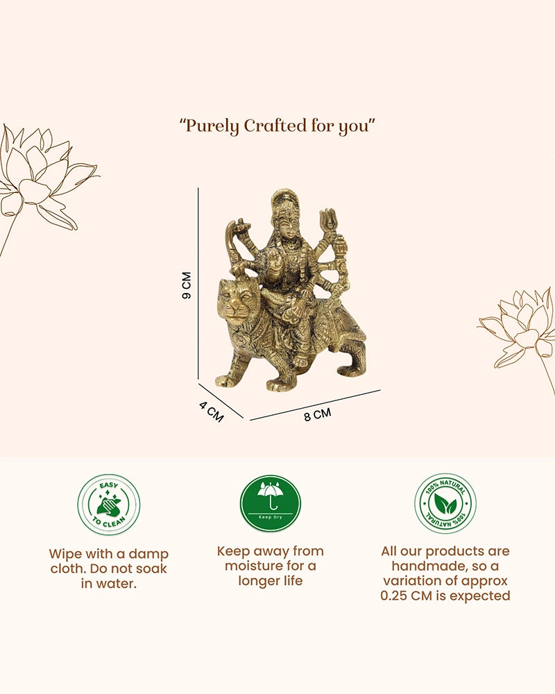 Durga Maa Brass Idol for Puja, Home Temple and Religious Showpiece