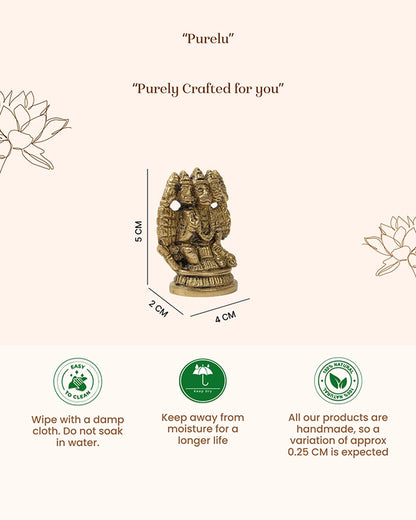 Pure Brass Panchmukhi Hanuman Ji Idol for Pooja and Home Decoration