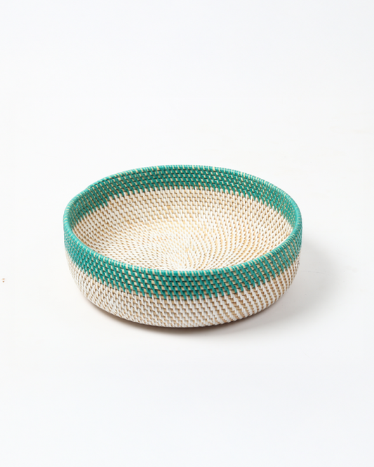 Handcrafted Round Rattan Basket for Fruits and Home Organization