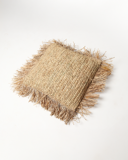 Handcrafted Raffia Cushion for Sofa, Chair, and Home Decor